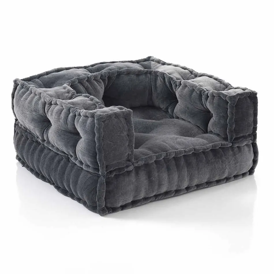 Etnisk lounge fåtölj i lapptyg och sammet - fiber Viadurini