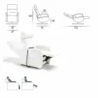 Dubbelmotor svängbar fåtölj Cassia, modern design tillverkad i Italien Viadurini