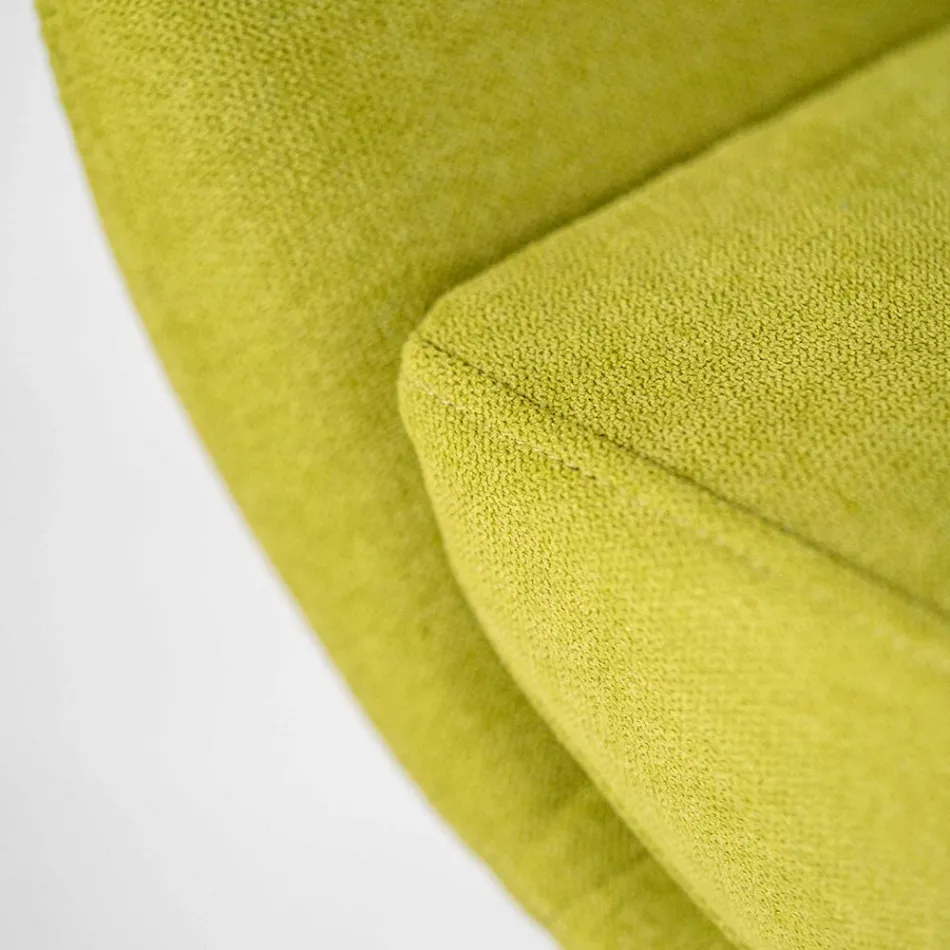 Vridbar fåtölj med metallunderrede och tygsits - Sereno Viadurini