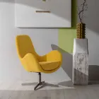 Vridbar fåtölj med metallunderrede och tygsits - Sereno Viadurini