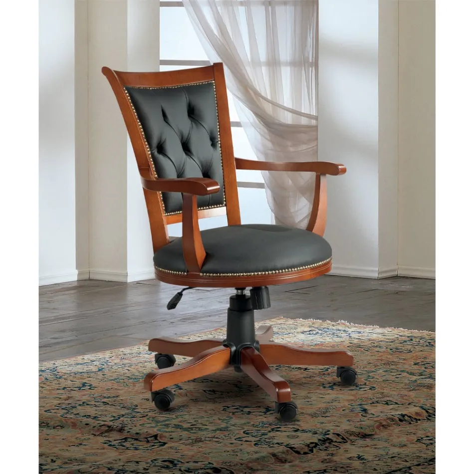 Vridbar fåtölj klädd i lyxigt ekoläder Tillverkad i Italien - Brigitte Viadurini