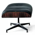 Svängbar fåtölj täckt i läder med fotstöd tillverkad i Italien - Maestrale Viadurini