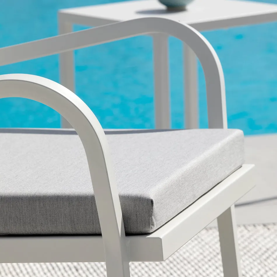 Stapelbar trädgårdsfåtölj i stål Tillverkad i Italien 2 delar - Aberdeen Viadurini