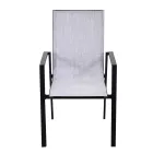 Stapelbar trädgårdsstol i textilene och aluminium - Foglio Viadurini