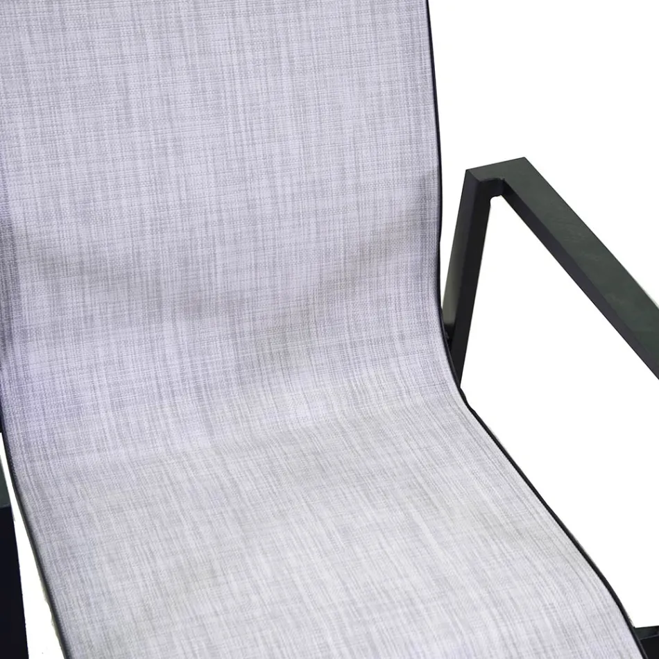 Stapelbar trädgårdsstol i textilene och aluminium - Foglio Viadurini