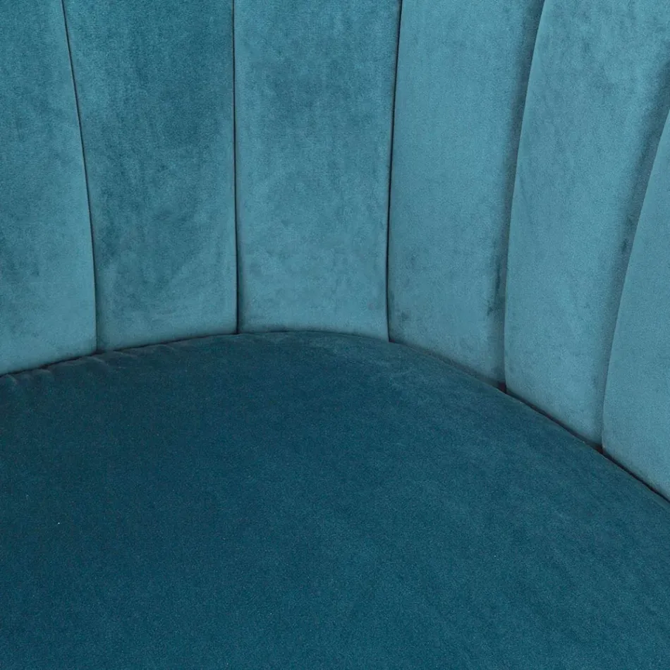 Fåtölj i stål och grå eller blå sammet skandinavisk design - Hilary Viadurini