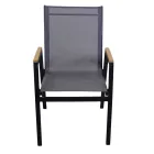 Fåtölj i aluminium och textilene med armstöd i polywood - Diary Viadurini