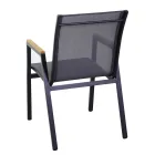 Fåtölj i aluminium och textilene med armstöd i polywood - Diary Viadurini