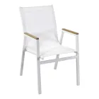 Fåtölj i aluminium och textilene med armstöd i polywood - Diary Viadurini