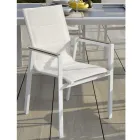 Fåtölj i aluminium och textilene med insats i armstöden i HPL - Righello Viadurini