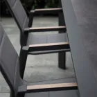 Fåtölj i aluminium och textilene med insats i armstöden i HPL - Righello Viadurini