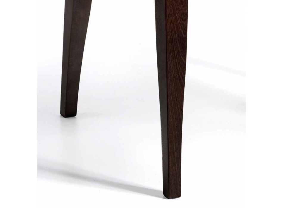Omega modernt designfaux läder och trä fåtölj, tillverkad i Italien Viadurini