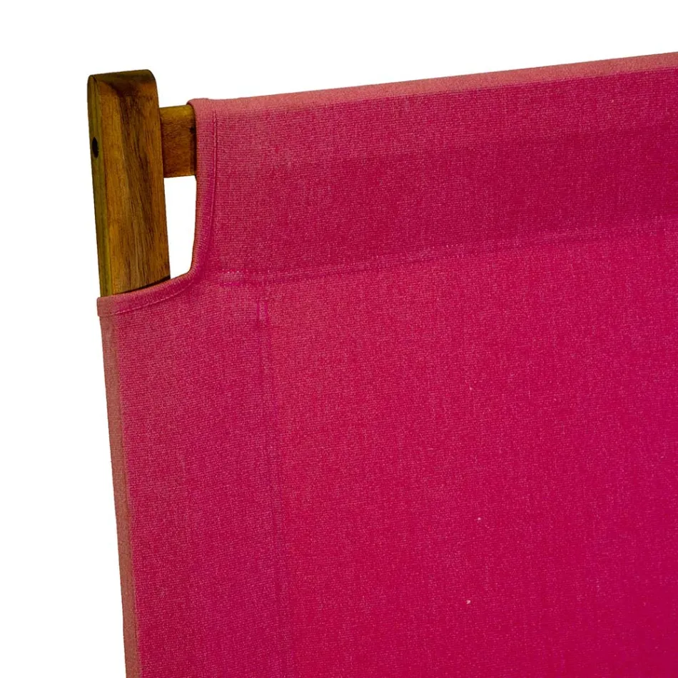 Fåtölj i akaciaträ och bomulls-/polyesterblandning - Bottega Viadurini