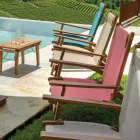 Fåtölj i akaciaträ och bomulls-/polyesterblandning - Bottega Viadurini