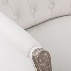 Fåtöljssits i trä i klassiskt linne och bomull - Katen Viadurini