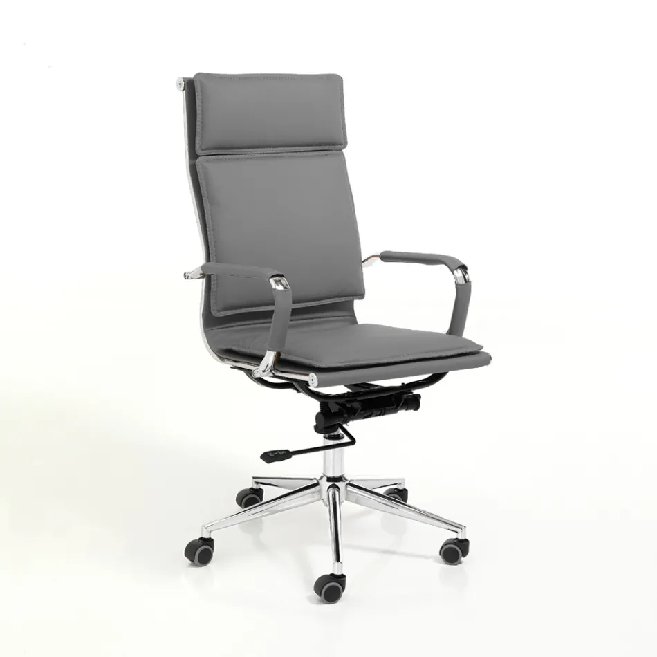 Syntetläderfåtölj i 3 olika ytbehandlingar - Neon Viadurini