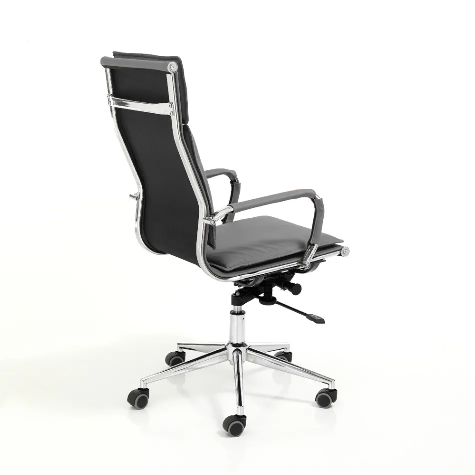 Syntetläderfåtölj i 3 olika ytbehandlingar - Neon Viadurini