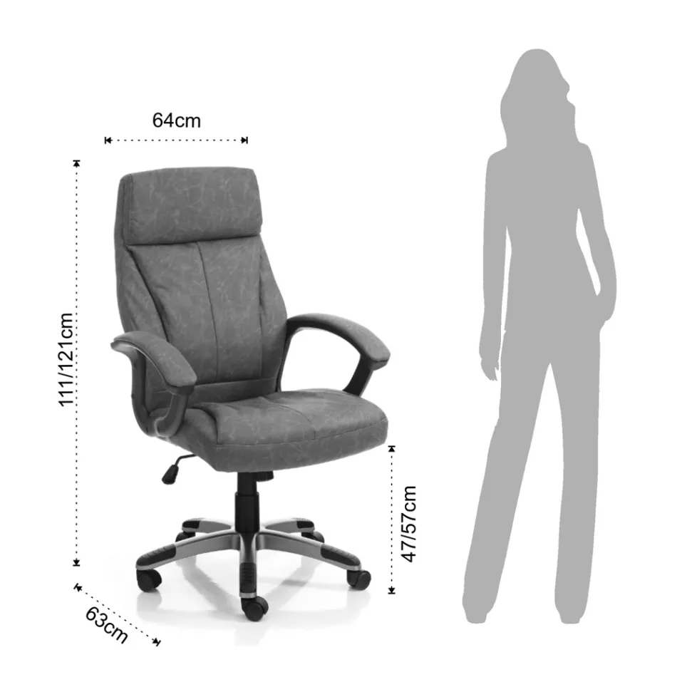 Fåtölj i syntetiskt läder med ålderseffekt - Rhodium Viadurini