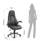 Fåtölj i grått syntetiskt läder med åldrad effekt - Renio Viadurini