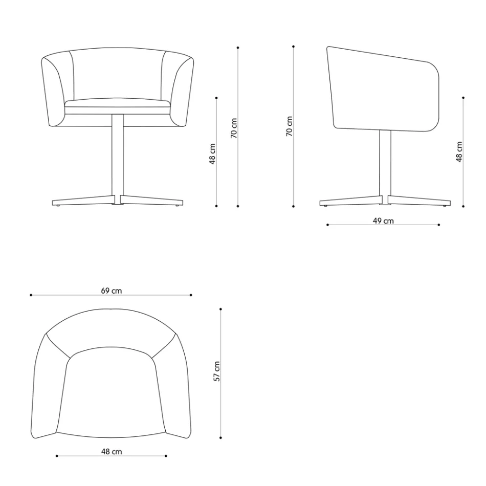 Tygfåtölj med svängbart lyxigt metallfot Tillverkad i Italien - Bergen Viadurini