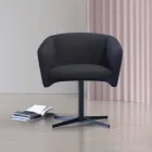 Tygfåtölj med svängbart lyxigt metallfot Tillverkad i Italien - Bergen Viadurini