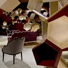 Fåtölj i tyg och trä solid design, tillverkad i Italien, Begga Viadurini