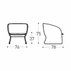 Klädd utomhusstol fåtölj, i syntetisk fiber - Maat av Varaschin Viadurini