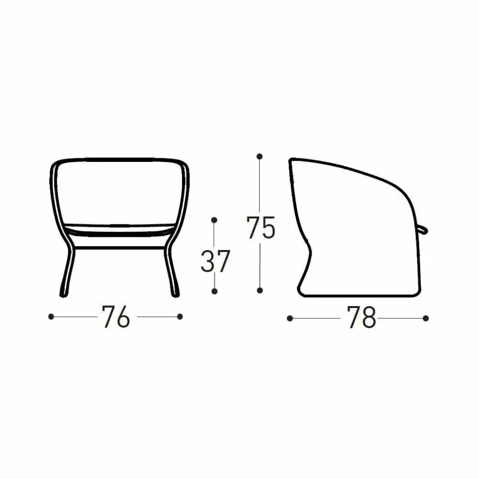 Klädd utomhusstol fåtölj, i syntetisk fiber - Maat av Varaschin Viadurini