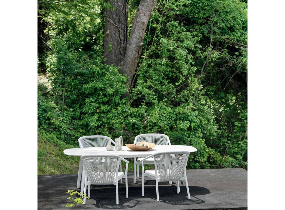 Garden Lounge fåtölj klädd tyg och aluminium - Smart av Varaschin Viadurini