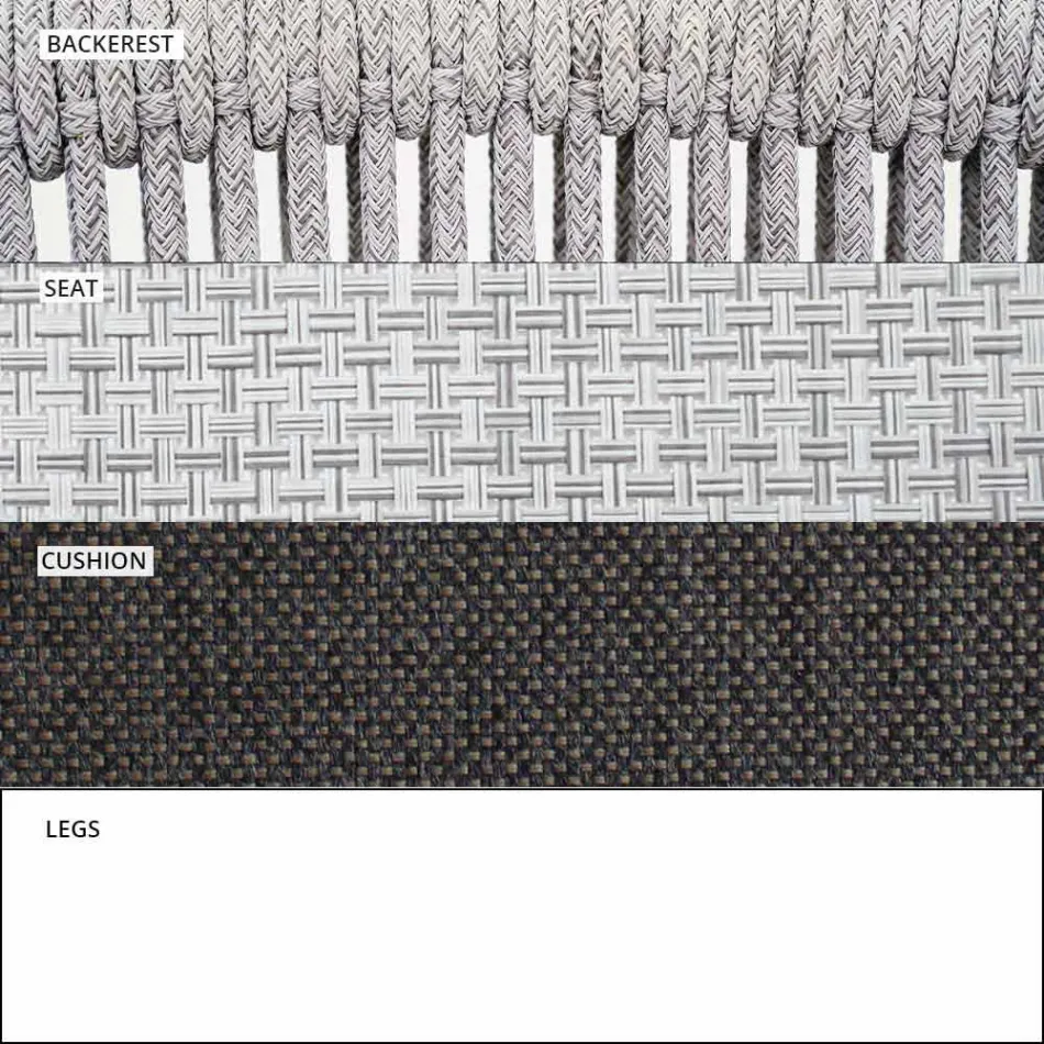 Garden Lounge fåtölj klädd tyg och aluminium - Smart av Varaschin Viadurini