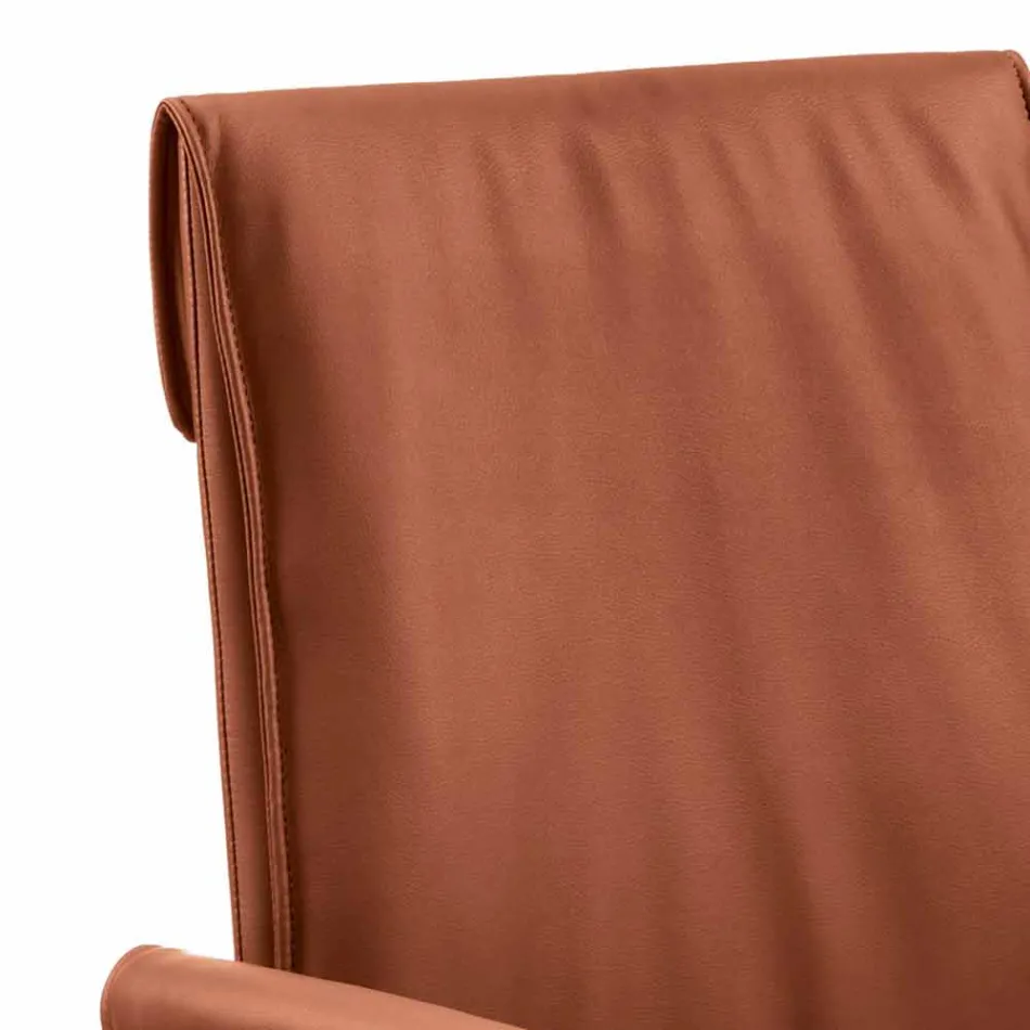 Fåtölj tillverkad i Italien täckt i Niles läder, modern design Viadurini