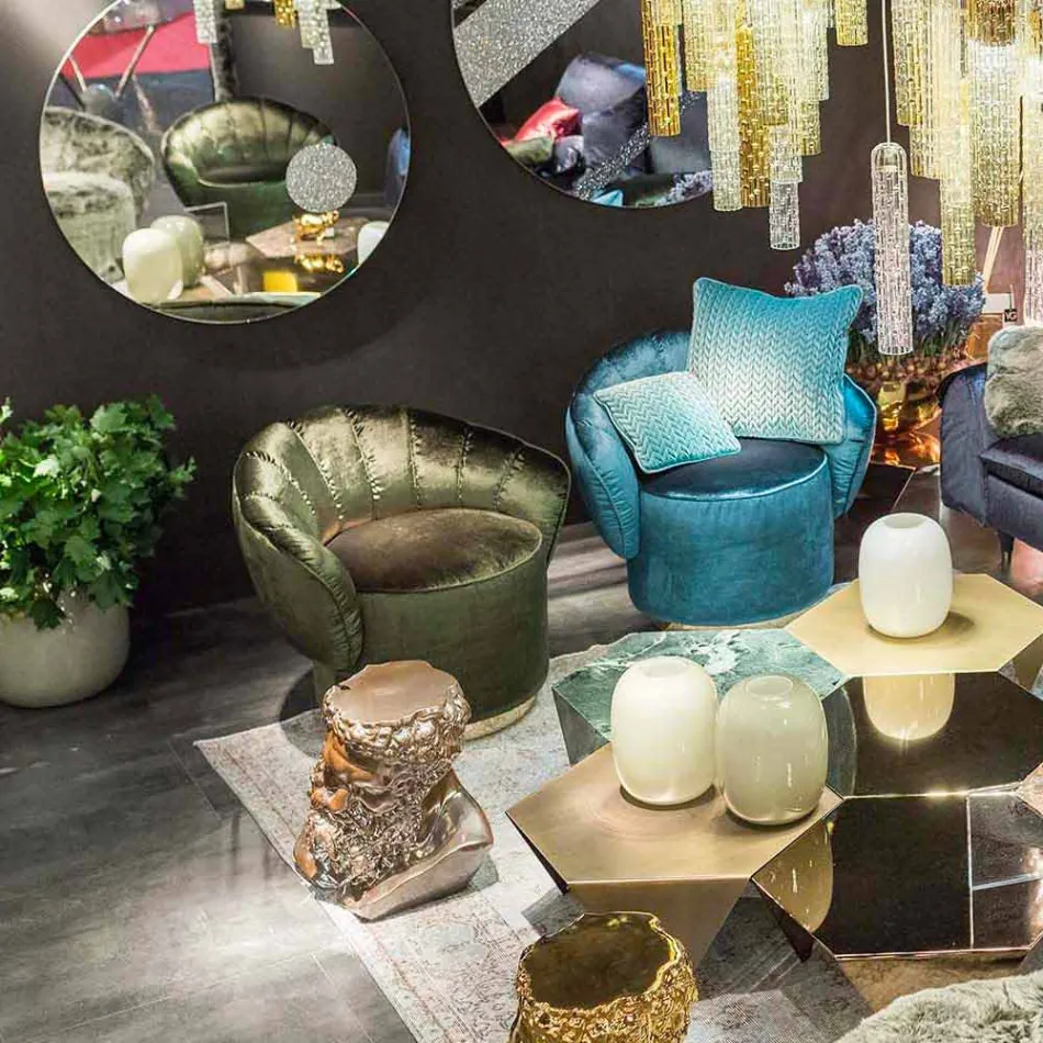 modern design fåtölj klädd i tyg Belle Viadurini