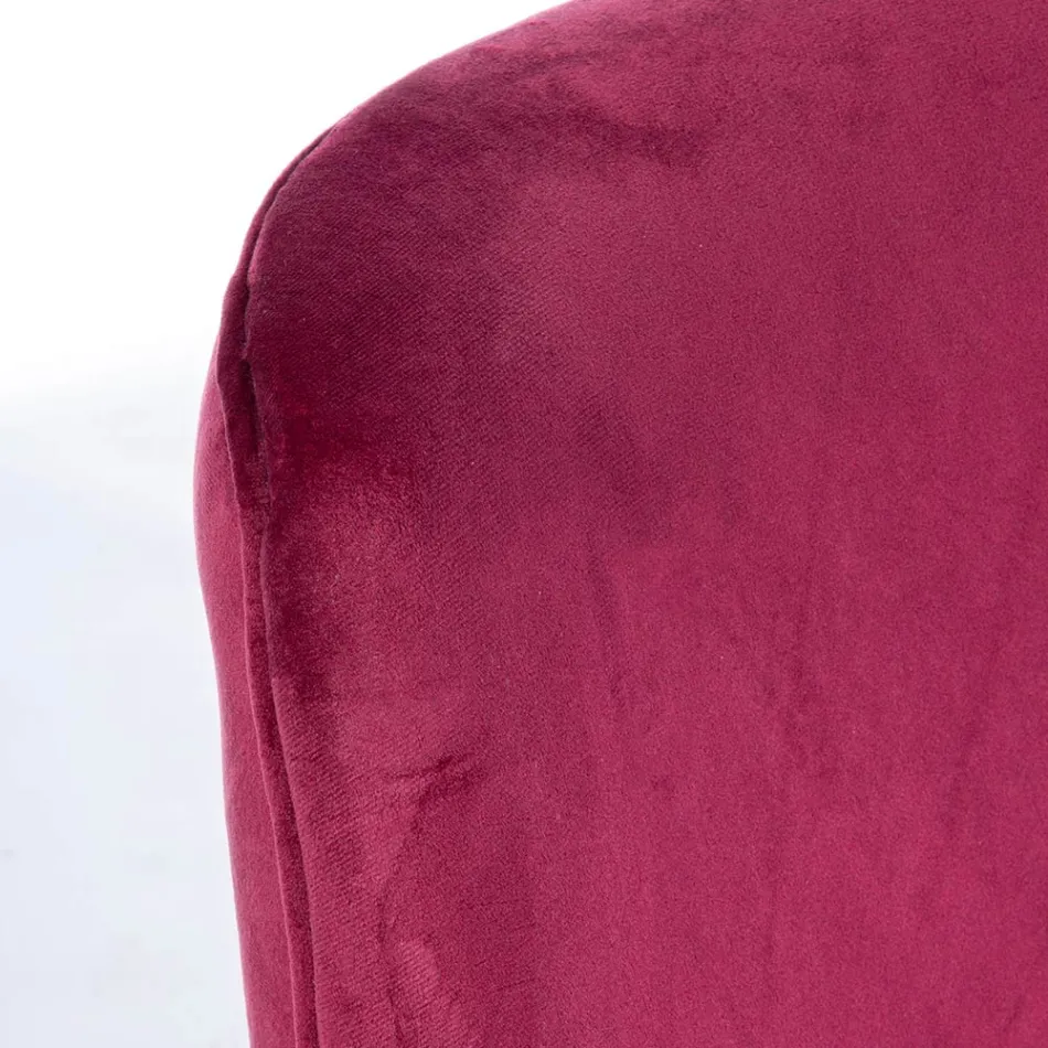 Modern fåtölj i stål och sammetseffekt Seat 3 Finishes - Matty Viadurini