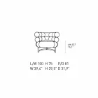 Modern fåtölj stoppad i läder med stålbotten tillverkad i Italien - Ostilio Viadurini