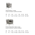 Utomhusfåtölj i stål Olika storlekar och kuddar medföljer Tillverkad i Italien - Bronn Viadurini