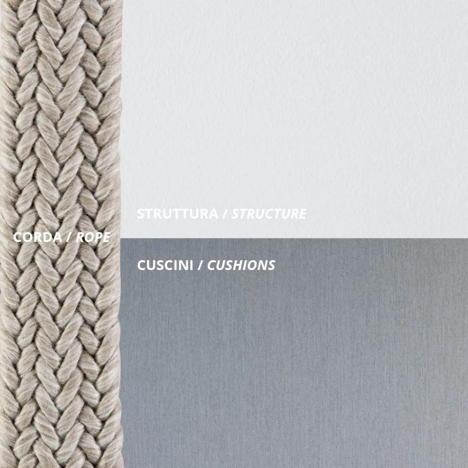 Utomhusfåtölj i stål Olika storlekar och kuddar medföljer Tillverkad i Italien - Bronn Viadurini