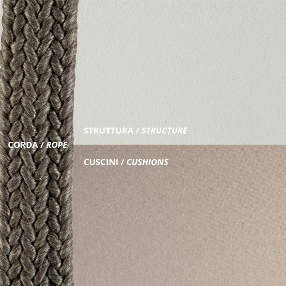 Utomhusfåtölj i stål Olika storlekar och kuddar medföljer Tillverkad i Italien - Bronn Viadurini