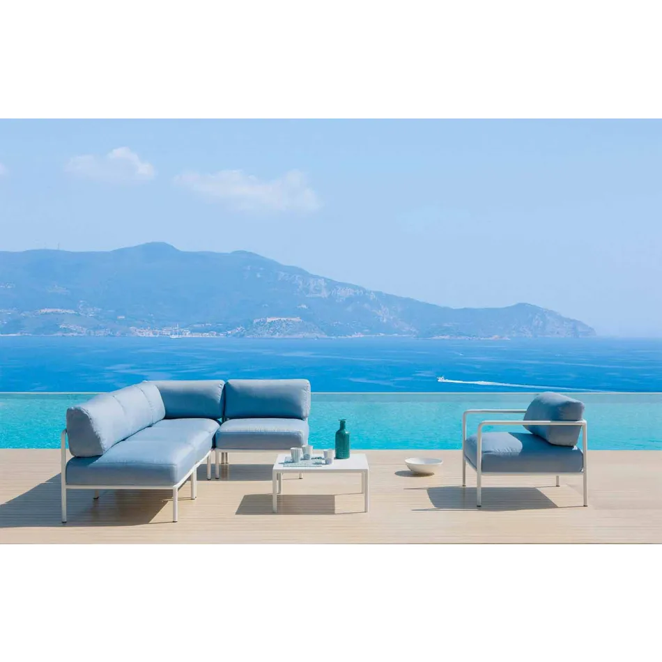 Utomhusstol med tyg- och metallarmstöd Tillverkad i Italien - Cola Viadurini