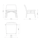 Fin Fåtölj i tyg eller sammet med bokbotten Tillverkad i Italien - Molde Viadurini