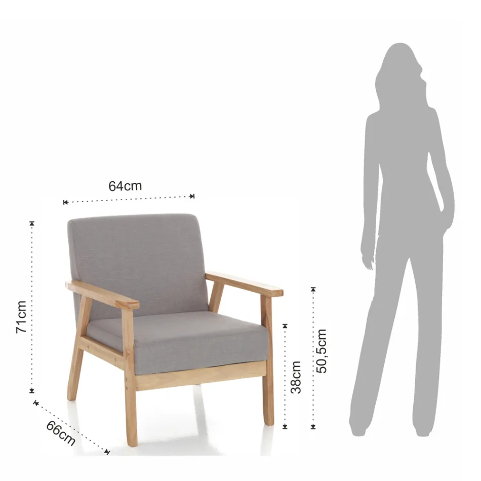 Fåtölj av massiv furu - Xenon Viadurini