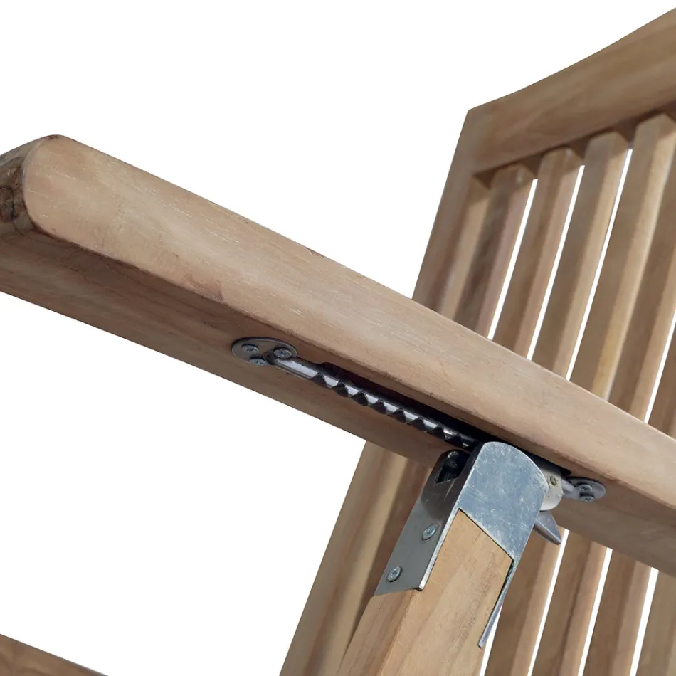 Liggande trädgårdsfåtölj av teak - Jade Viadurini