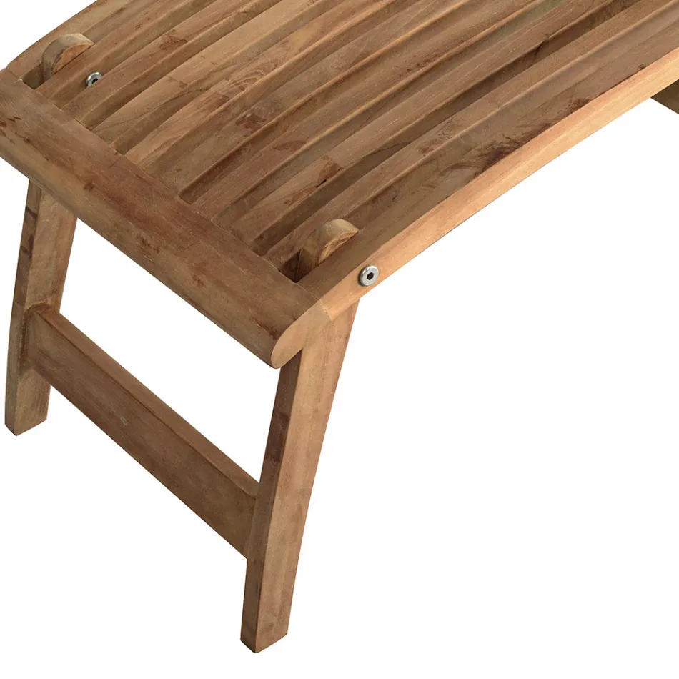 Liggande trädgårdsfåtölj av teak - Jade Viadurini