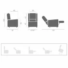 Lift Relax Fåtölj med 2 motorer med hjul tillverkade i Italien - Isabelle Viadurini