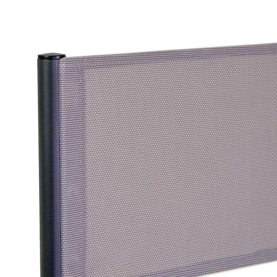 Regissörsstol i aluminium, textilene och armstöd i teak - Tenda Viadurini