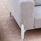 Avkopplande trädgårdsfåtölj i aluminium och tyg, design i 3 ytskikt - Filomena Viadurini