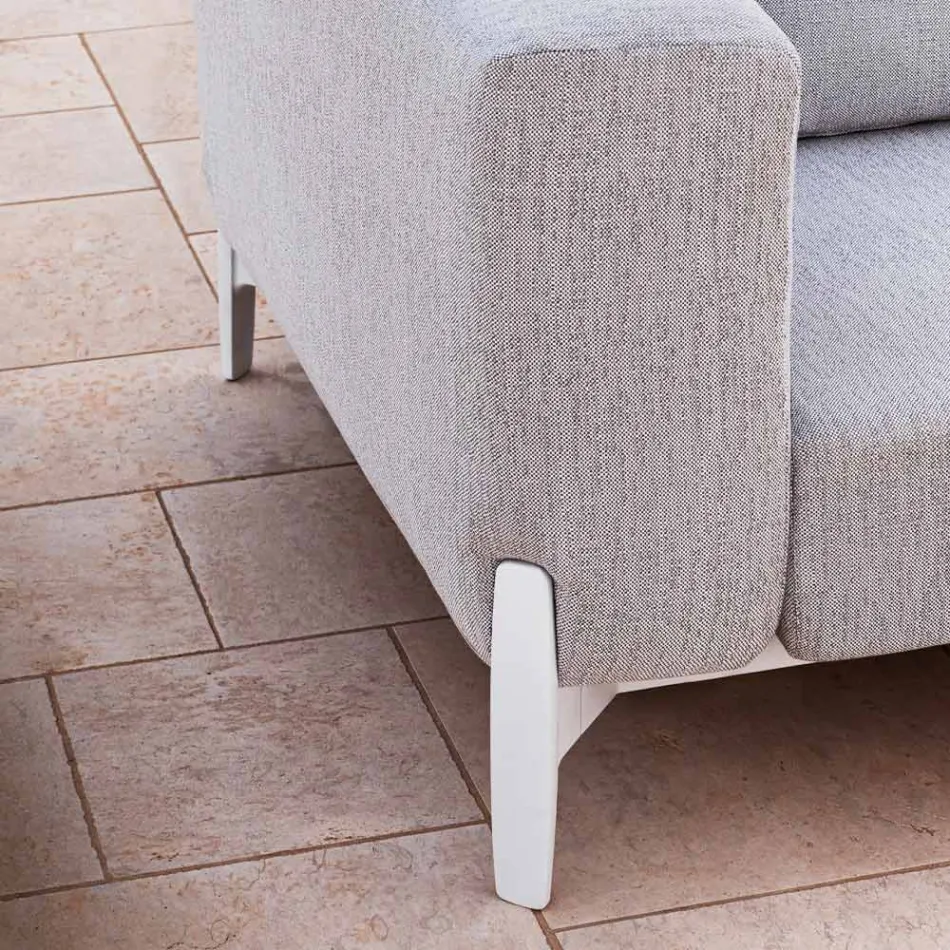 Avkopplande trädgårdsfåtölj i aluminium och tyg, design i 3 ytskikt - Filomena Viadurini