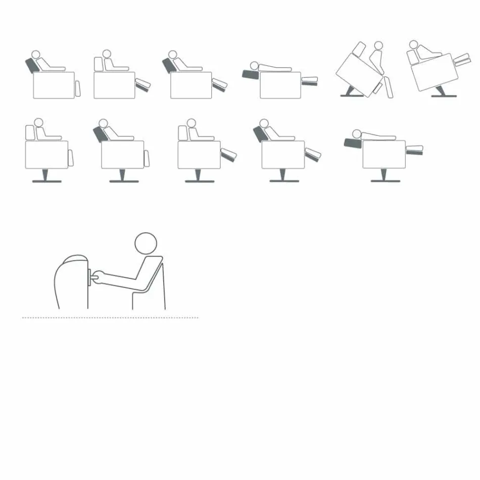 Ortopedisk relaxfåtölj 4 motorer tillverkade i Italien Giglio, modern design Viadurini