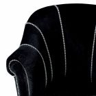 Lounge fåtölj i svart sammet med kontrastsömmar tillverkad i Italien - Caster Viadurini