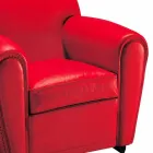 Vardagsrumsfåtölj täckt i läder med träfötter tillverkade i Italien - Pegolo Viadurini