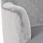 Vardagsrumsfåtölj i trä och sammetseffekt Skandinavisk design - Cinzio Viadurini